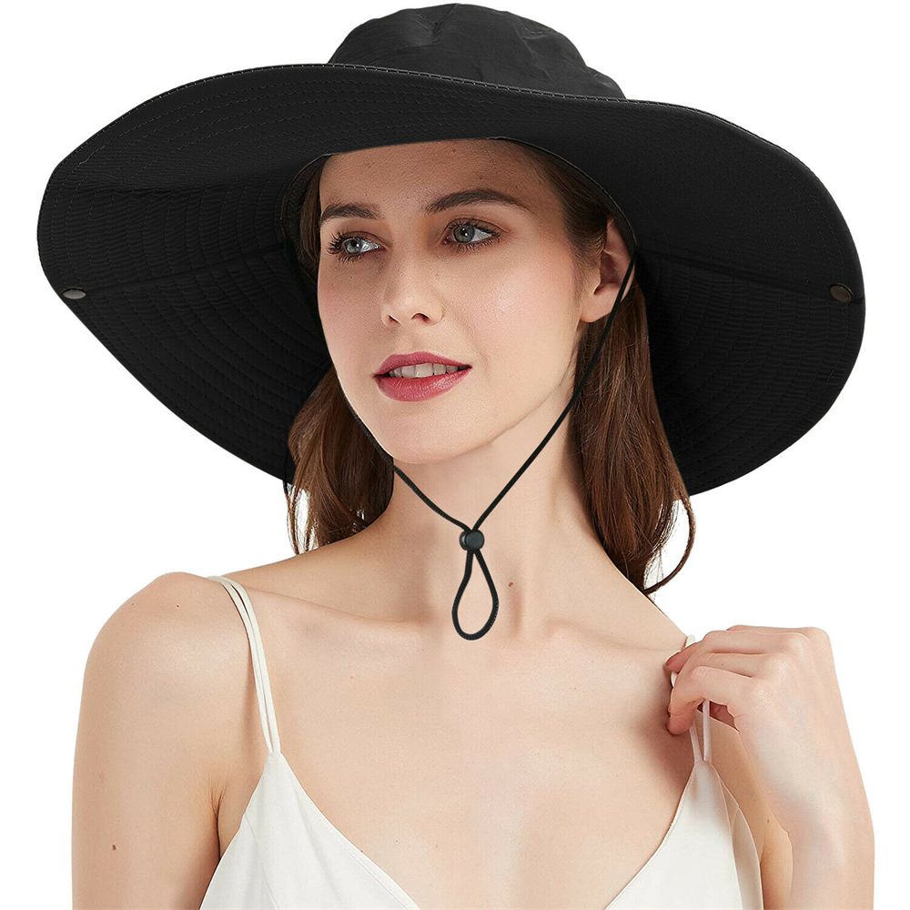 Hombres Mujeres Visera ancha Sombrero de ala Boonie Bucket Cap Verano Pesca Protección solar UV