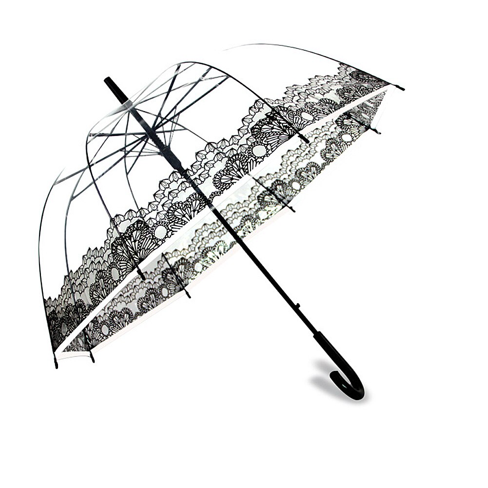 Plast eva gennemsigtig paraply regn solrige kvinder piger damer nyhed varer lange håndtag paraplyer regntætte paraplyer: 2