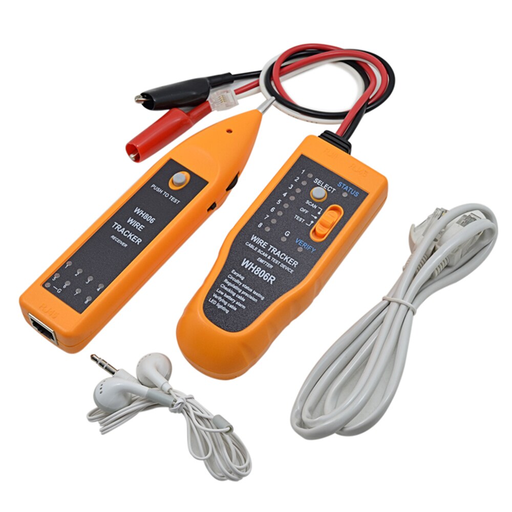 Chipal profissional wh806r telefone fio rastreador lan cabo de rede testador para rj11 rj45 linha finder diagnosticar tom tracer