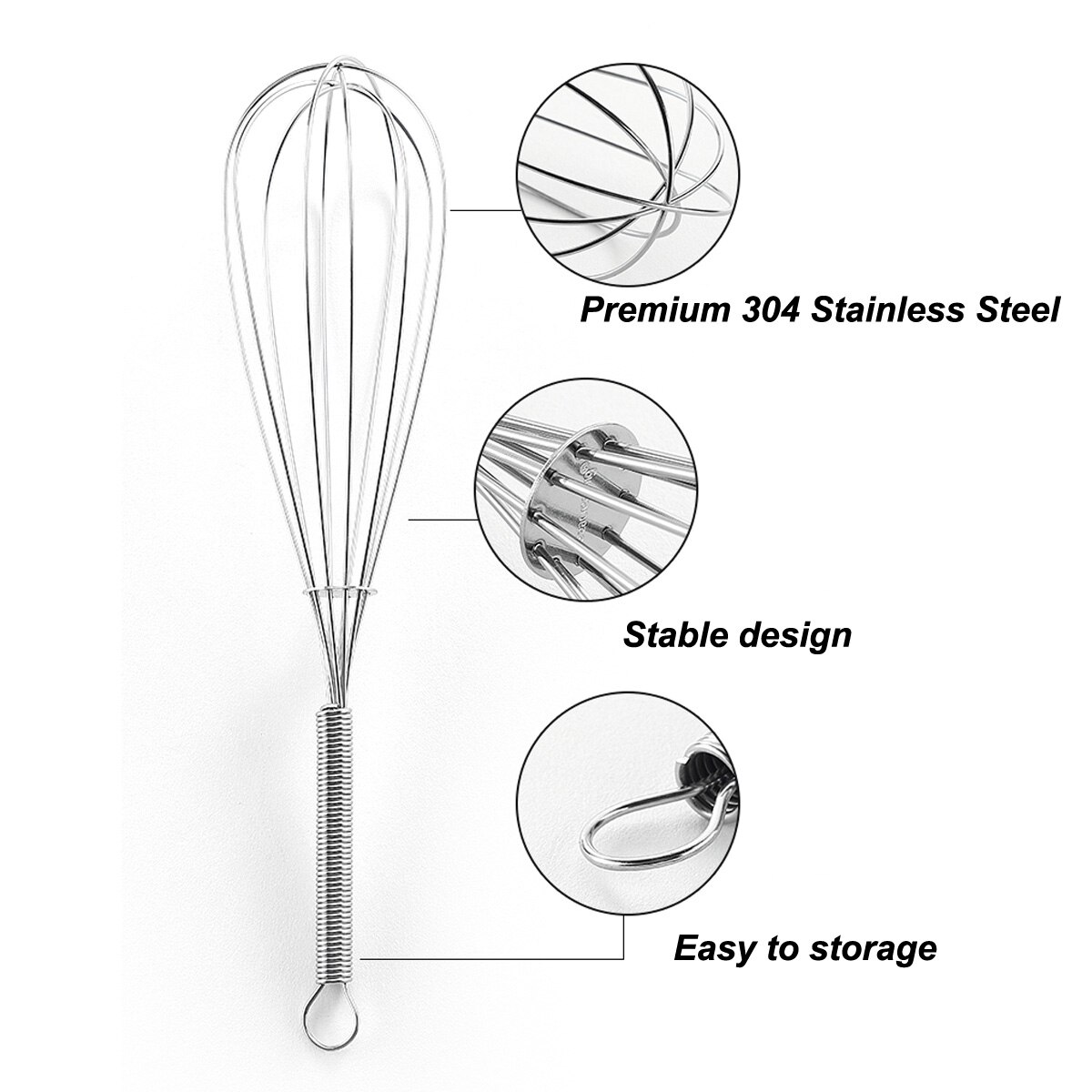 Rvs Garde Set Van 2 Stuks 25Cm 20Cm Stevige Gardes Voor Koken Bakken Keuken Gebruiksvoorwerp Garde Voor mengen Roeren