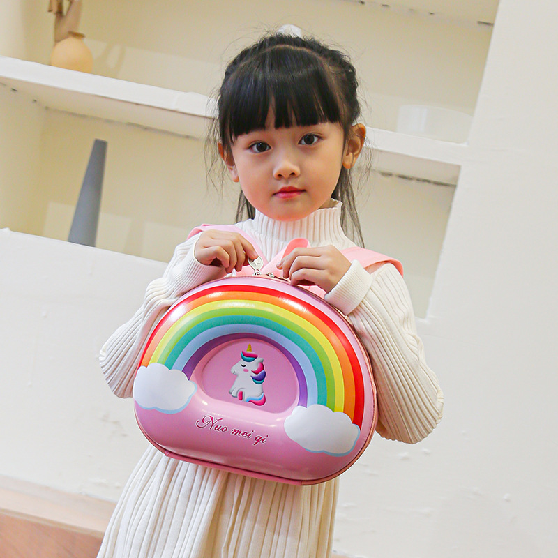 Zaini unicorno Cartoon anti-smarrimento per ragazze borse da scuola conchiglia per bambini zaino arcobaleno adorabile borsa Kawaii Mochilas Escolares: Pink