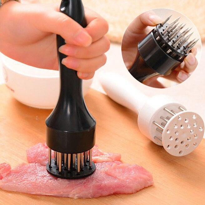 Martillo para bistec de acero inoxidable para el hogar, aguja para carne suelta, amoladora de carne doméstica, martillo de punción, aguja para carne, suministros de cocina