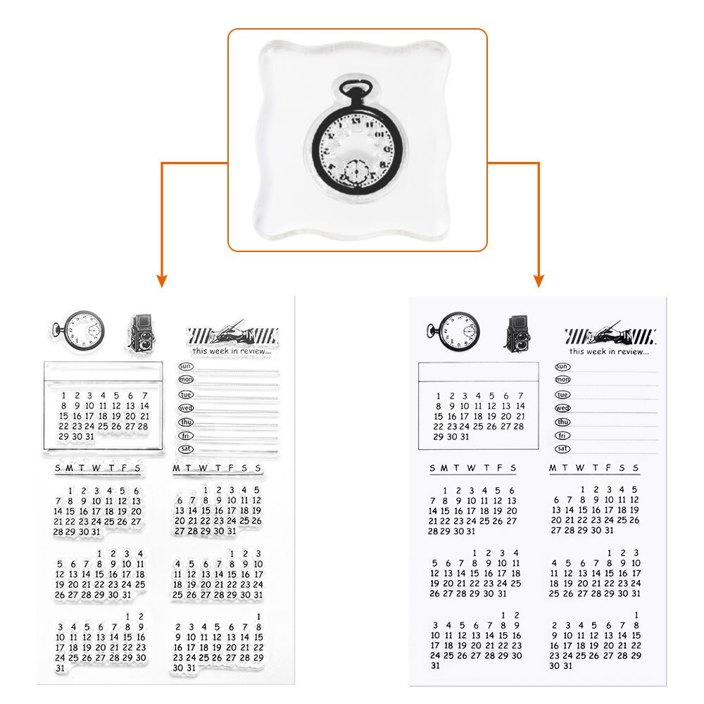 DIY Calendar Clear Stamp Planner Transparent Silicone Stamps For Seal Block Journaling Scrapbooking And Photo Album Decoration