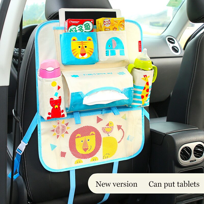 Sac de rangement pour siège de voiture, mignon dessin animé ours chat, sacs de rangement suspendus pour voiture, style de voiture de poche pour enfants: Upgraded 4