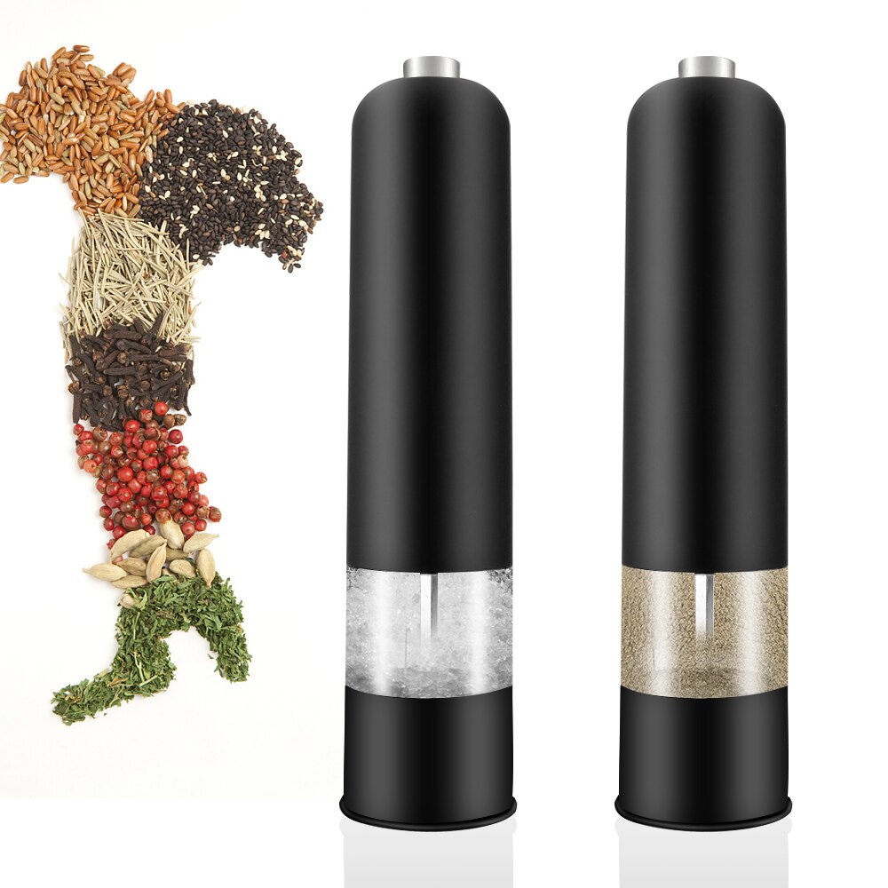 Botella de condimentos para cocinar, molinillo de especias con luz LED, para restaurantes, accesorios de cocina, pimienta, molinillo de sal automático eléctrico