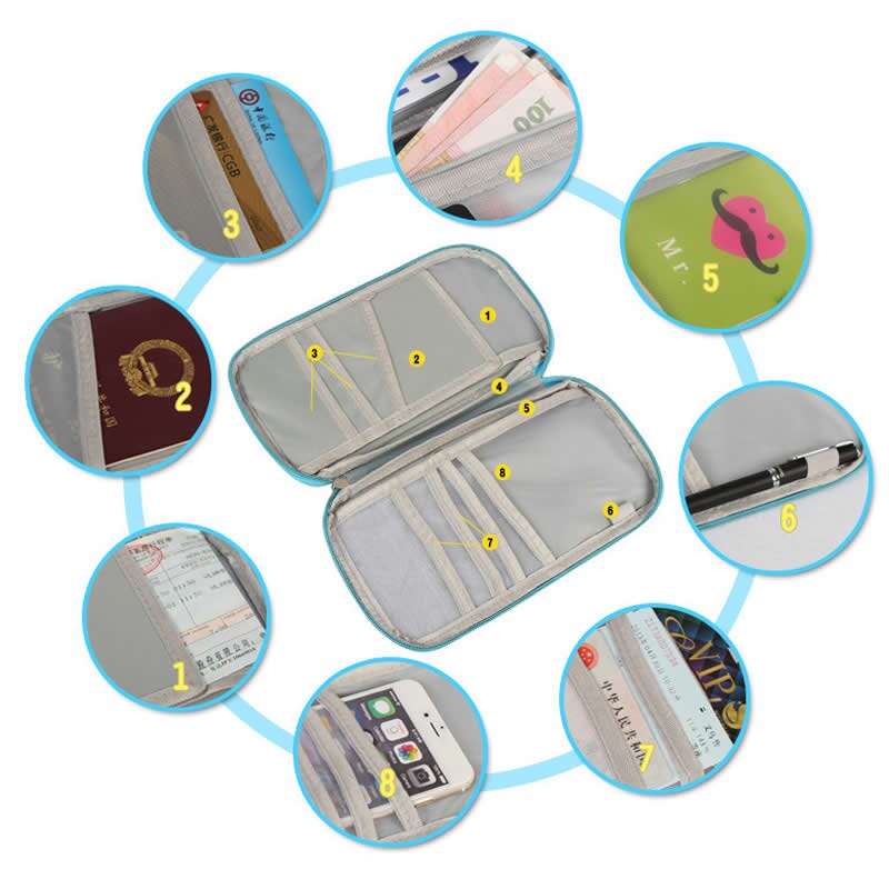 Travel Accessories Function Passport Cover Wallets Bag Polyester ID Addres Holder Women Men Portable Baggage Boarding Card Case