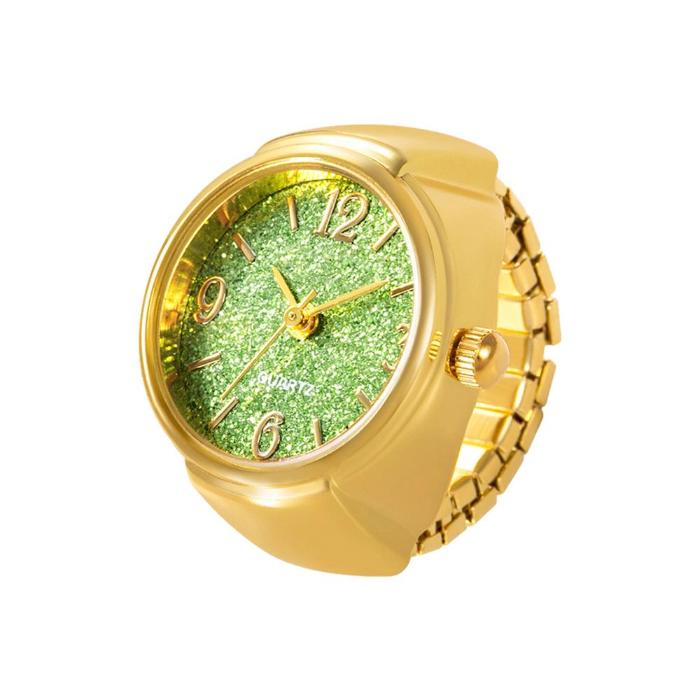 Damen-Ringuhr, verschiedene grafische Zifferblätter, Quarz-Analoguhr, kreatives Edelstahlarmband, coole Quarz-Fingerringuhr: WHITE