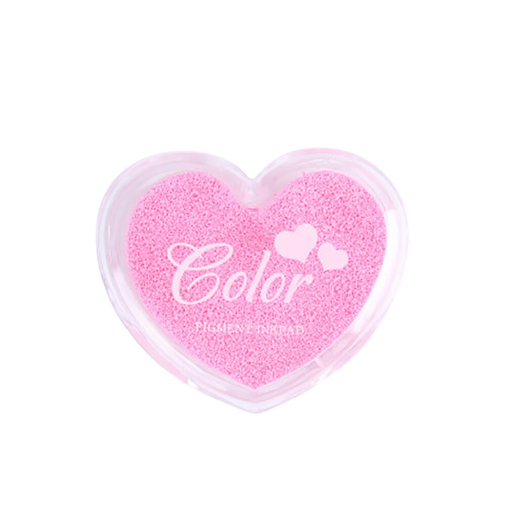 Stationary Set Craft Finger Ink Pad Candy Colors Heart-Shaped Fingerprint Inkpad for DIY Scrapbooking Rubber Card Making: Pink