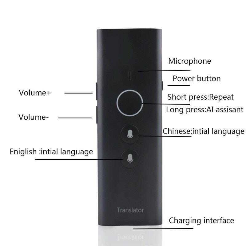 T8 Mini Intelligent Voice Translator Portable 2.4G/WiFi/Hotspot Translator 40 Languages Intertranslation Learn Travel Translator