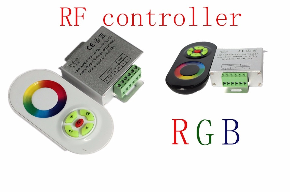 Rgb Led Controller,DC12,24V 5 Toetsen Aluminium Shell Rf Touch Rgb Controller Voor Led Strip 5050 3528 Rgb Wandlampen
