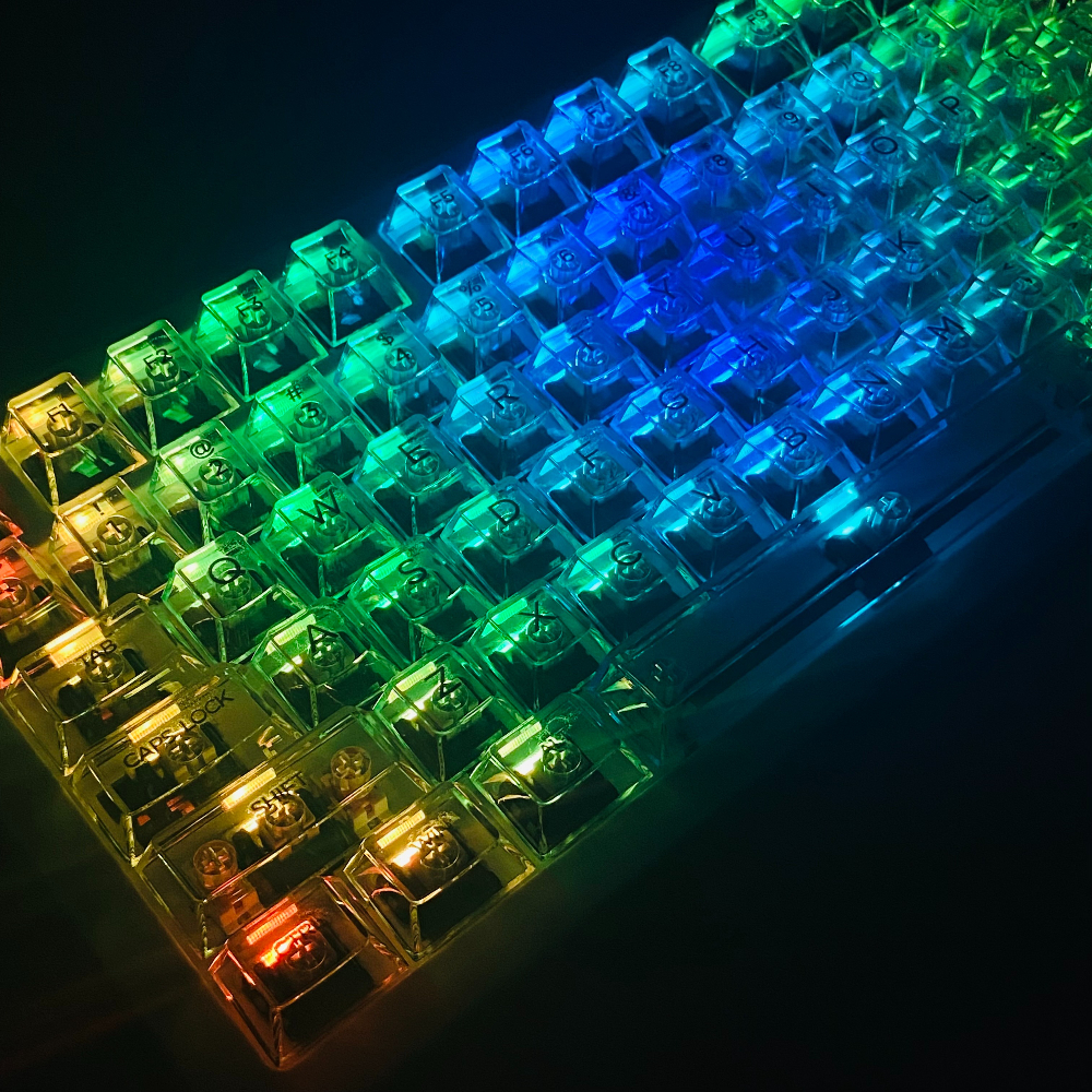 Fully Transparent Ice Cube Keycaps PC Transparent Cherry Profile Keycaps for Gaming Mechanical Keyboard Key Caps Custom Keyboard