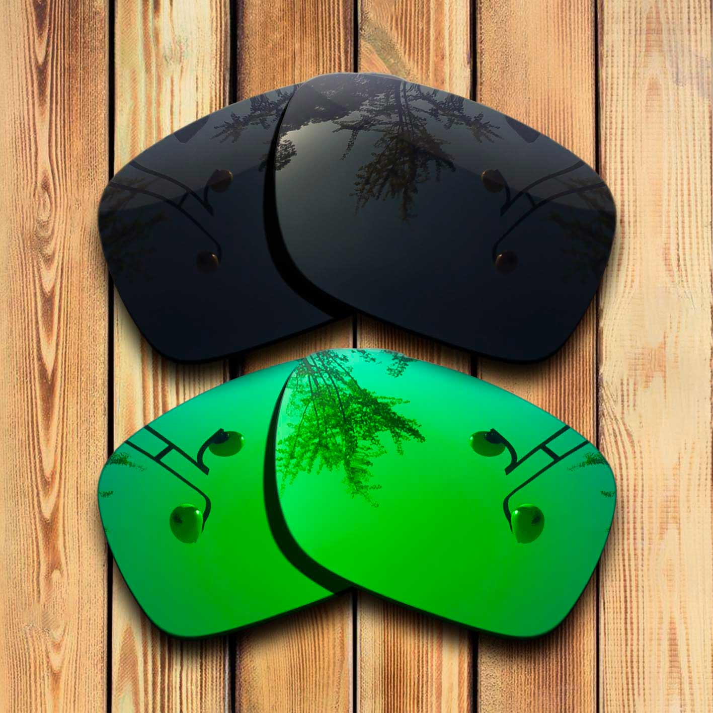 100% precisamente cortar lentes polarizadas de substituição para holbrook xl óculos de sol cor preta sólida-escolhas: Black-Green Mirrored