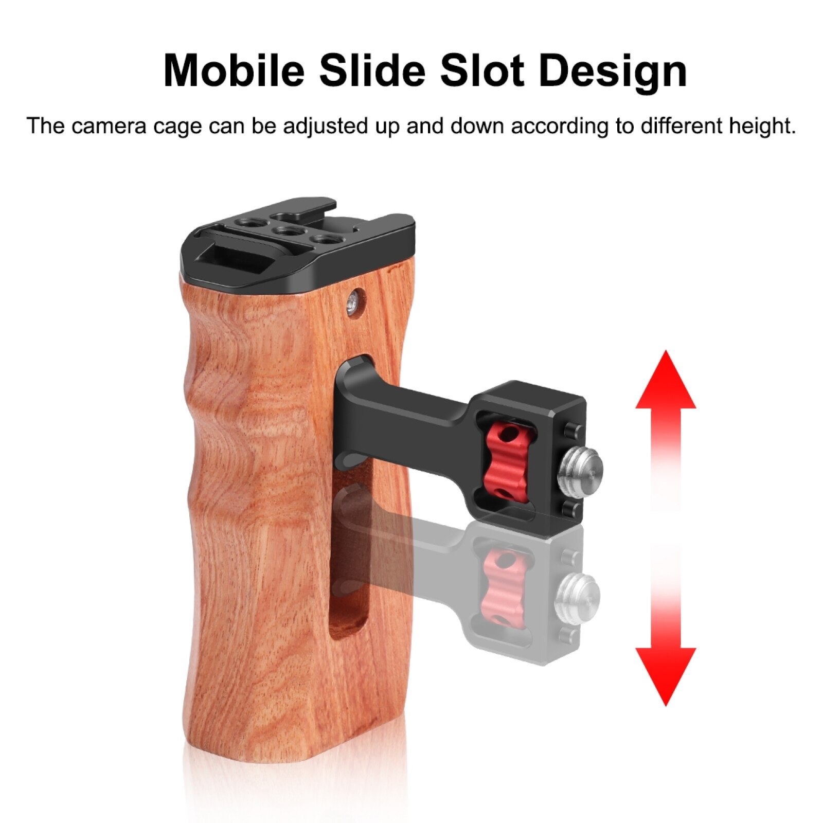 PULUZ 3/8 1/4 pollici vite fotocamera universale maniglia laterale in legno con attacco per slitta fredda per stabilizzatore gabbia fotocamera