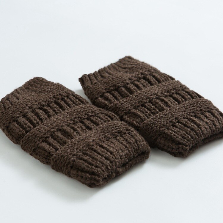 Calentadores de lana de tacón alto para mujer y niña, calentadores de piernas de punto, tobilleras cálidas, 1 par: brown