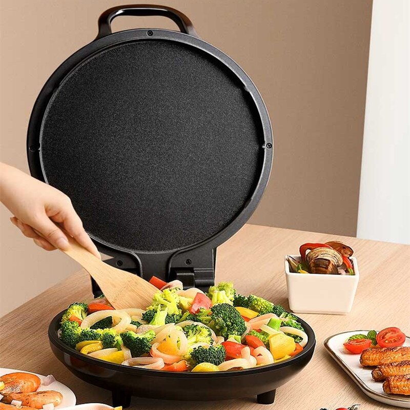 220V ménage électrique crêpière Portable crêpe crêpière double face chauffage pain gâteau Pizza Machine de cuisson