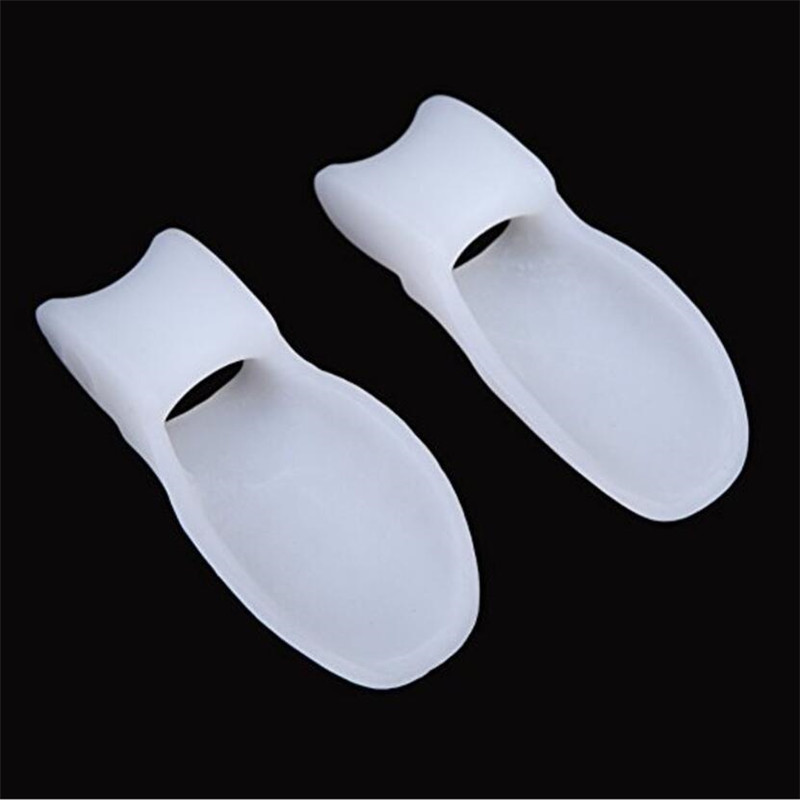 1 paar Silikon Zehen Separator Ballen Knochen Ektropium Erzähler Zehen Außen Gerät Fuß Pflege Werkzeuge Hallux Valgus Korrektor: Weiß
