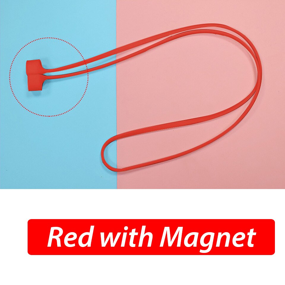 Para a apple airpods pro anti-lost fone de ouvido cinta magnético earhook silicone string para airpods pro 2 ímã anti acessórios perdidos: red with magnet