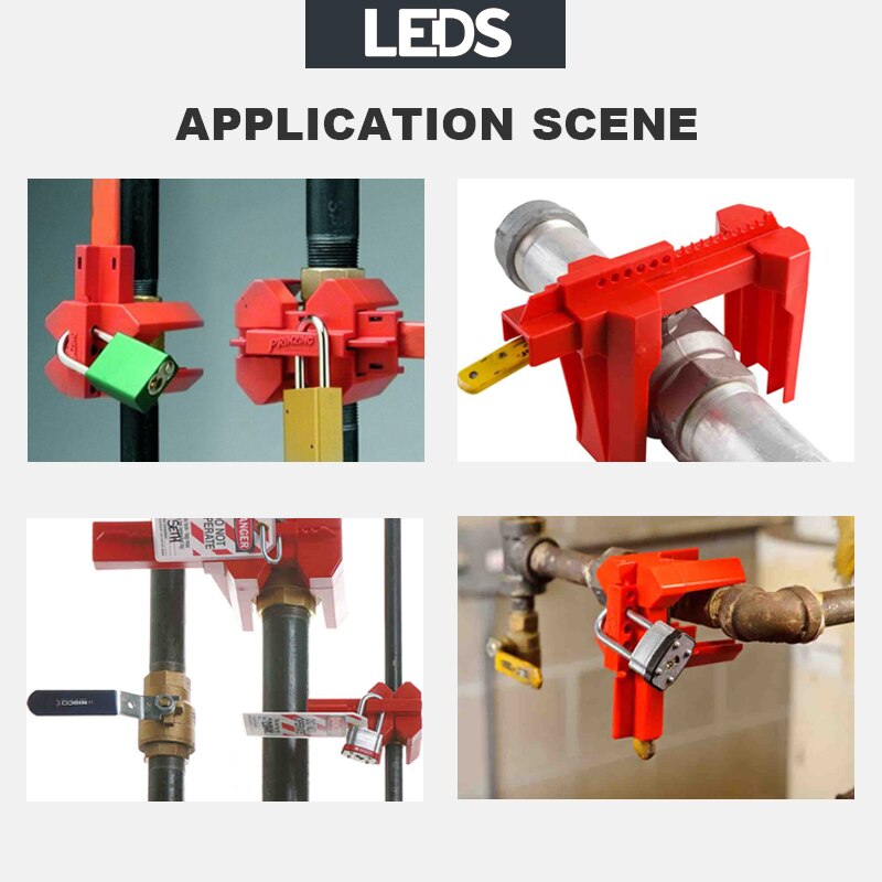 Verstelbare Kogelkraan Lockout Prinzing Tap Water Pijpleiding Ventiel Bal Handvat Open Isolatie Veiligheidsslot Loto Apparaten LDV21