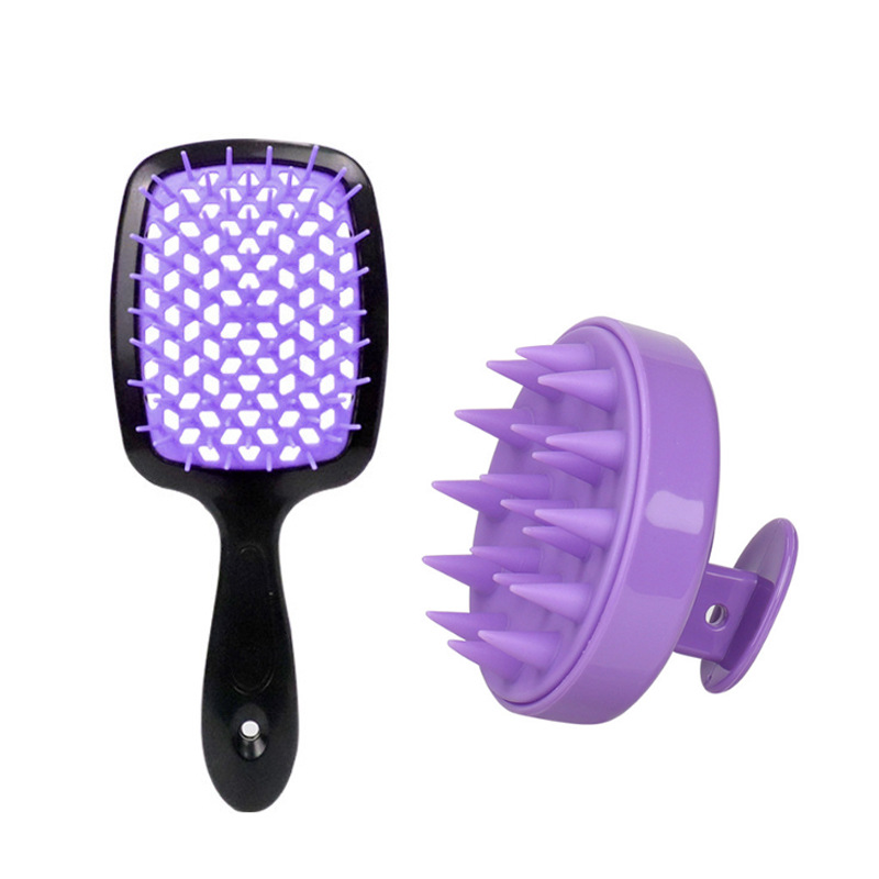 Peigne de Massage du cuir chevelu ajouré, brosse de Massage pour shampoing, pour bain, lavage des cheveux, flacon pulvérisateur, outils de Salon de coiffure, 1/2 pièces