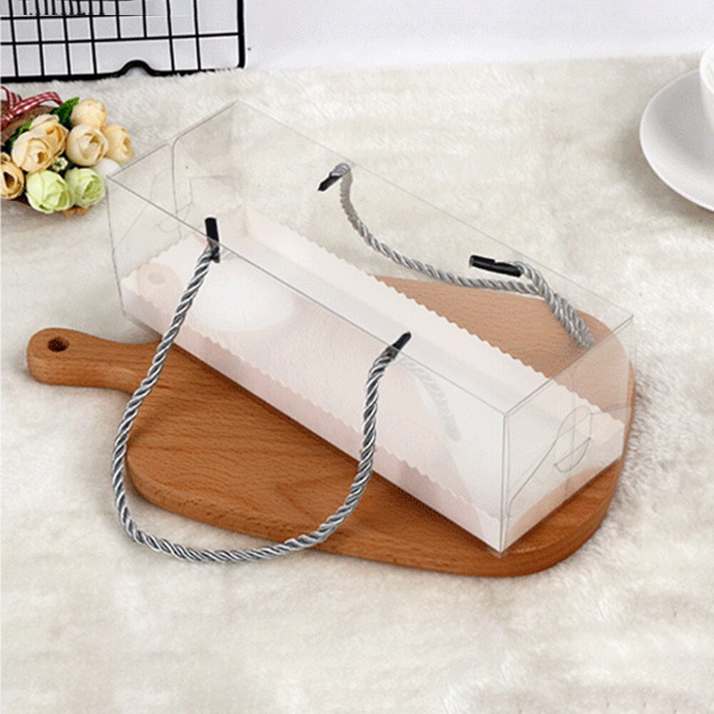 Kuchen verpackung 10Stck Tragbare transparent Kuchen Schweizer Rolle Boxen Haustier Verpackung Nachtisch Behälter Kuchen Kasten Küche zubehör