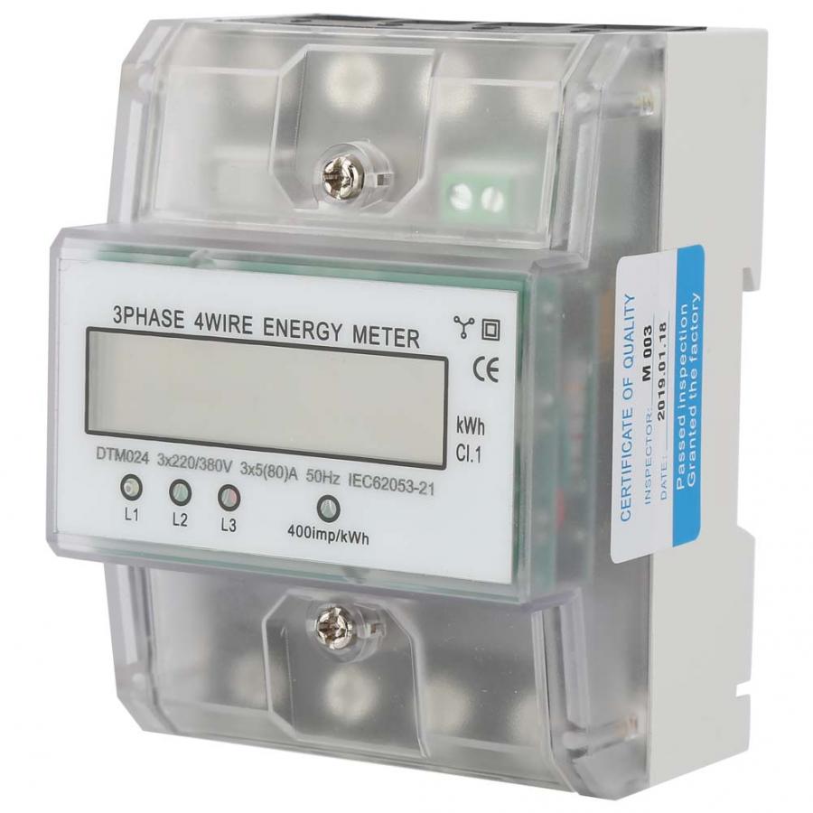 220/380v 5-80a energiforbrug digital elmåler 3 effektmåler fase 4p kwh meter med lcd