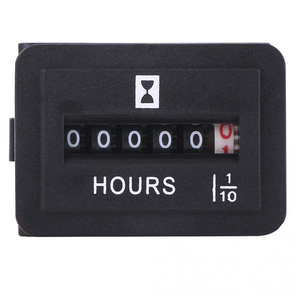 DC 6-80V Sealed Mechanical Hour Meter Gauge Counter for Diesel Gasoline Engine Generator Motor Boat Motorcycle Accessories