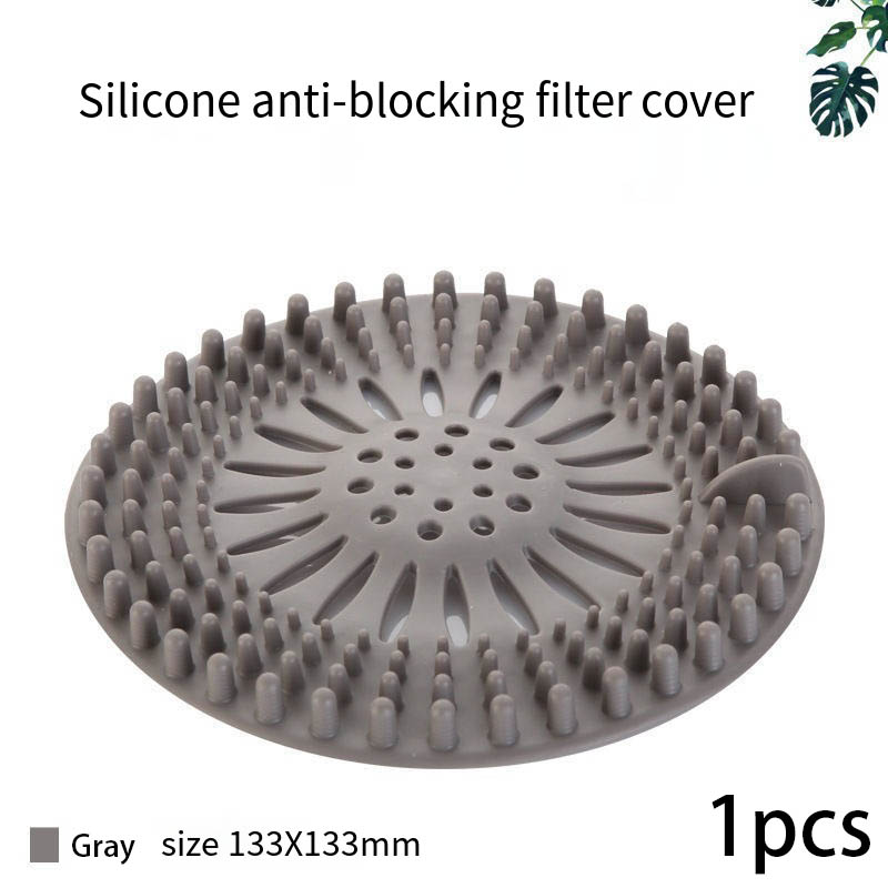 Écran de filtre à eaux usées, drain de sol, salle de bains, prévention des cheveux, cuisine, toilettes, couvercle de salle de bains, artefact d'évier anti-colmatage: Gris clair