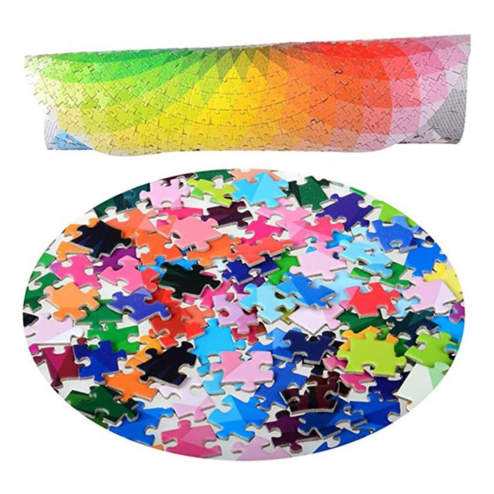 1000 Piece Puzzle Thousand Color Rainbow Puzzle Adult Stress Relief Puzzle Toy Round Rainbow Puzzle