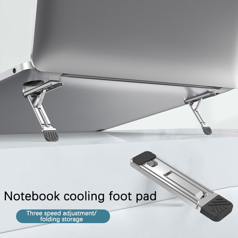 2 Stuks Riser Voeten Antislip Zink Legering Laptop Houder Voor Desktop Kickstand Opvouwbare Notebook Toetsenbord Stand
