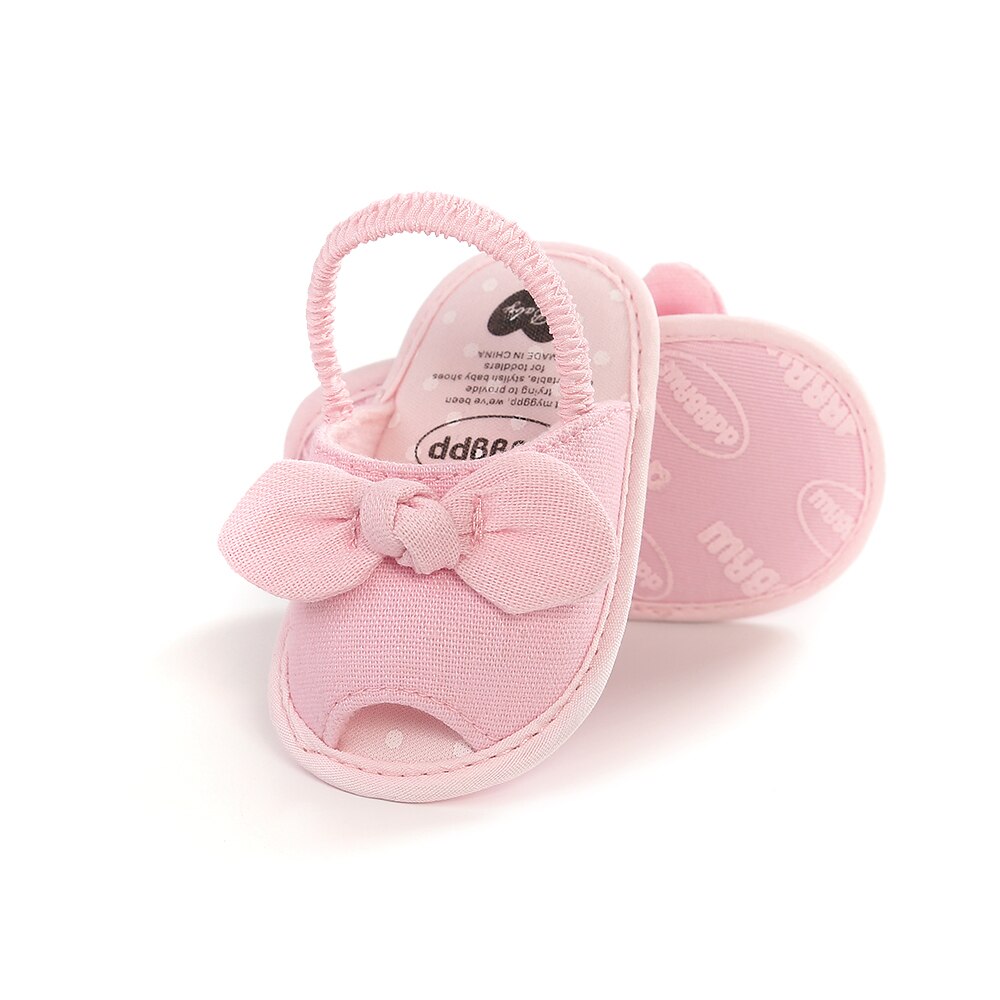 Babymeisjesschoenen zomer ademend antislip strikschoenen zachte zolen peuter gouden sandalen kind baby prinses 0-18m: Roze / 2
