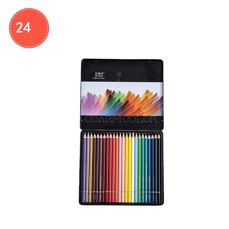 NYONI 12/24/36/48/72/120 Colors Colored Pencils Oil-based Lapis De Cor Soft Core Art Supplies: 24 Color Set