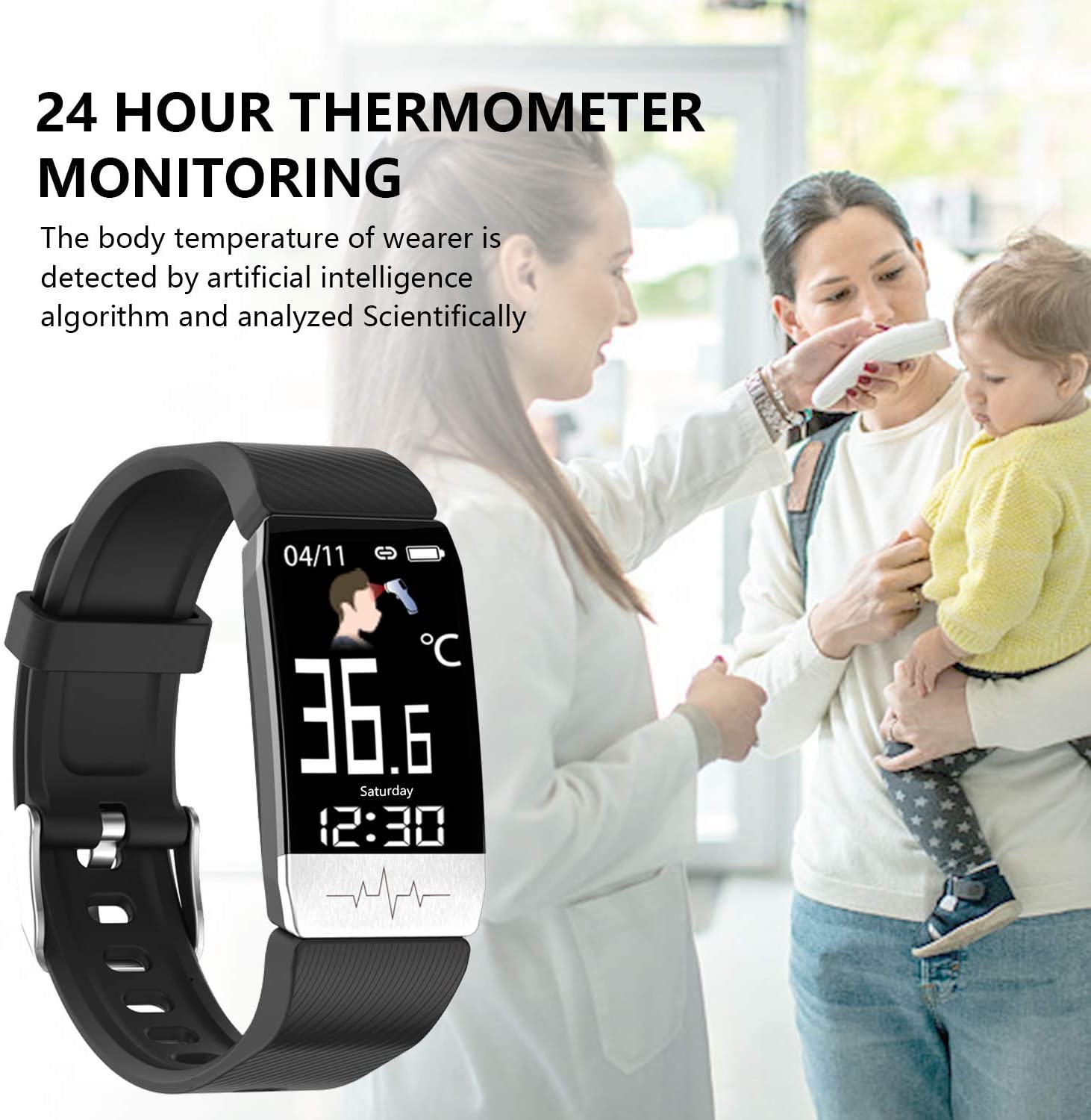 Carkira T1S Smart Watch Body Temperature Heart Rate Monitor Fitness Tracker ECG GPS Sport Smartwatch for Men Women