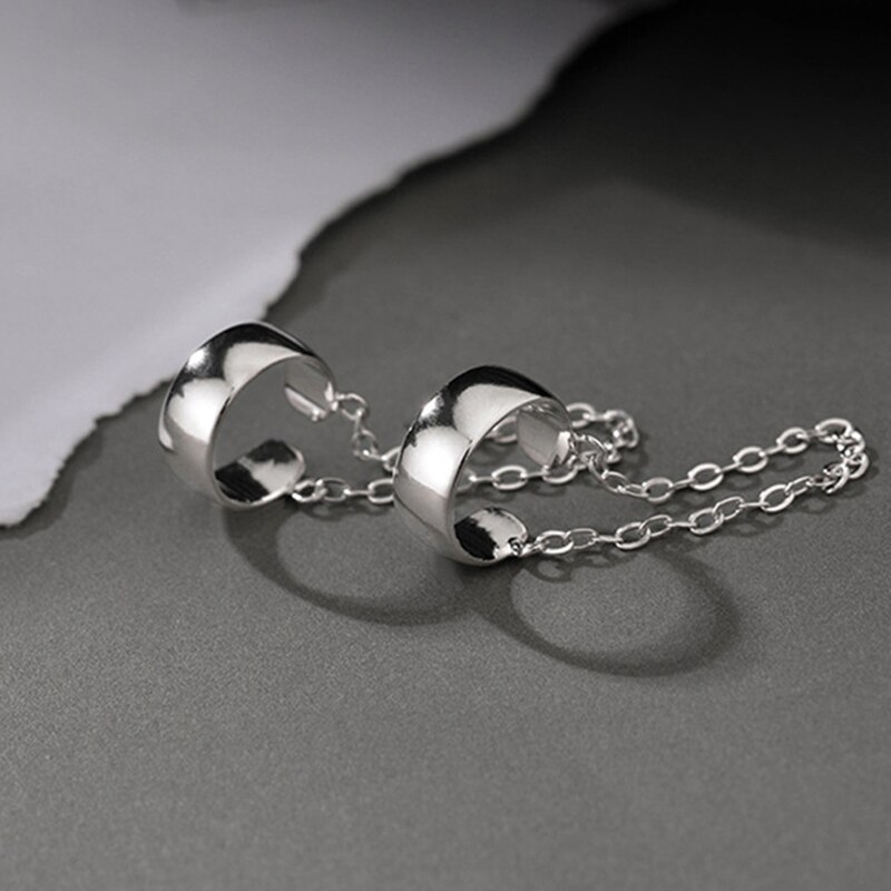 Neue Punk Edelstahl Clip Ohrring für Jugendliche Frauen Männer Ohr Manschetten Straße Kühlen Schmuck 1Stck Silber Farbe kette Ohr Clip: 1Stck C1