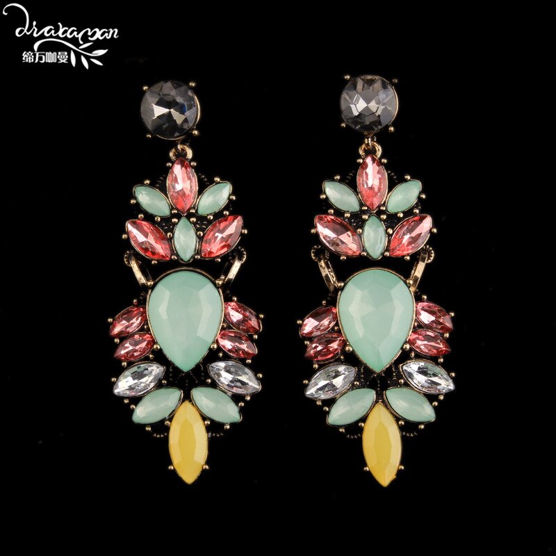 Dvacaman Brand Rhinestone Crystal Earrings Women Handmade Flower Wedding Earrings Nigerian Party Jewelry O72