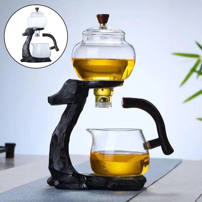 Full Automatic Deer Glass Teapot Heat-resistant Infuser Tea Turkish Drip Pot 220V Heating Base for Tea Coffee Make