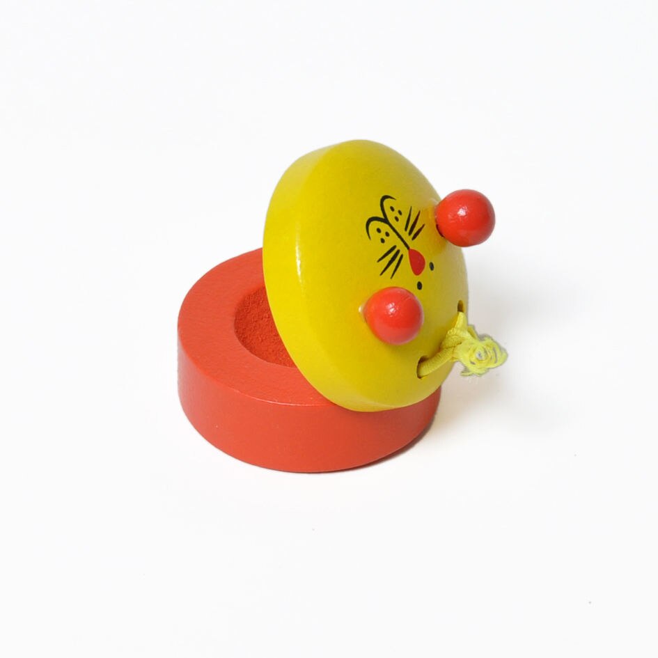 Kindergarten Orff Musical Instruments Children's Percussion Instruments Wooden Cartoon Castanets Animal Round Dance Board: Yellow