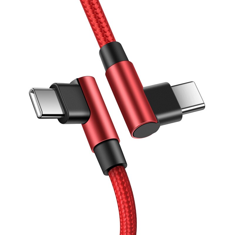 90 grad Ellenbogen Typ-c Kabel 20V 3A 60W PD Schnelle Ladung Typ C Zu Typ C männlichen zu Männlichen USB Typ-C Geräte 0,2 m 1m 2m 3m