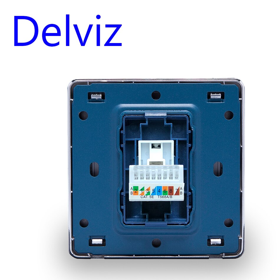 RJ45 Computer Wall Socket Panel, CAT5E Network Module, Computer connect Jack, Crystal Glass Panel Cable network Interface Outlet