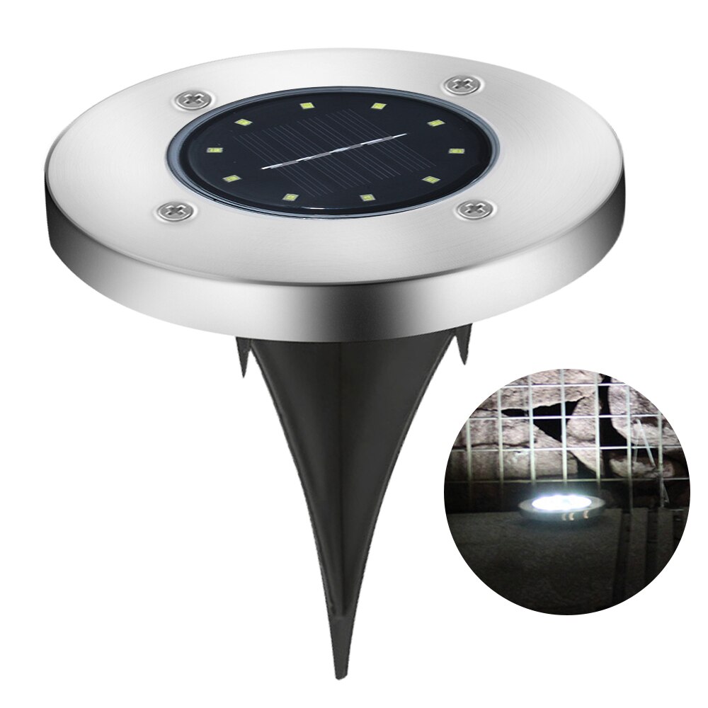 Solar Led Grond Licht Outdoor Waterdichte Tuin Pathway Decor Led Verlichting Thuis Yard Oprit Gazon Road Verlichting Ondergrondse Lamp: 10 Pcs White light