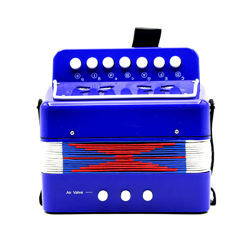 7-Key Accordeon 2 Bass Mini Accordeon Educatieve Muziekinstrument Rhythm Band Voor Kinderen Zwart/Rood/Blauw (Optioneel)