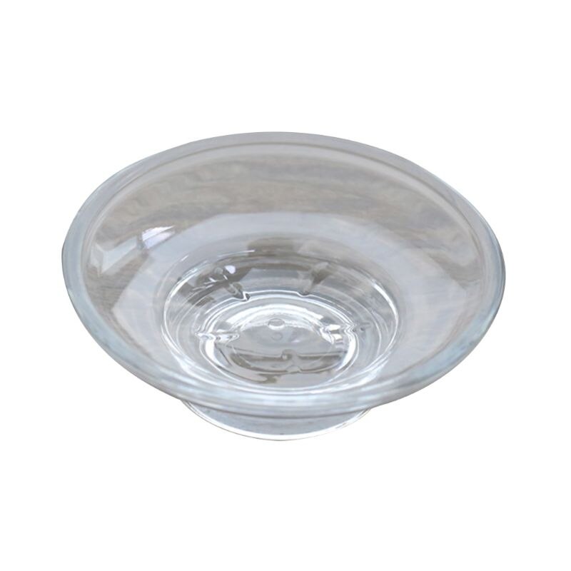 Sæbeskål rundt glas opbevaringsboks klart tilbehør til badeværelset hotel  d08f: Hvid