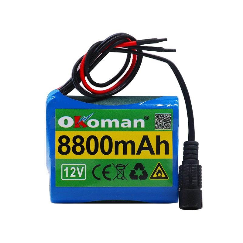 original protection plate 12v battery pack 12V 8800mAh 18650 lithium ion DC12.6V super rechargeable battery