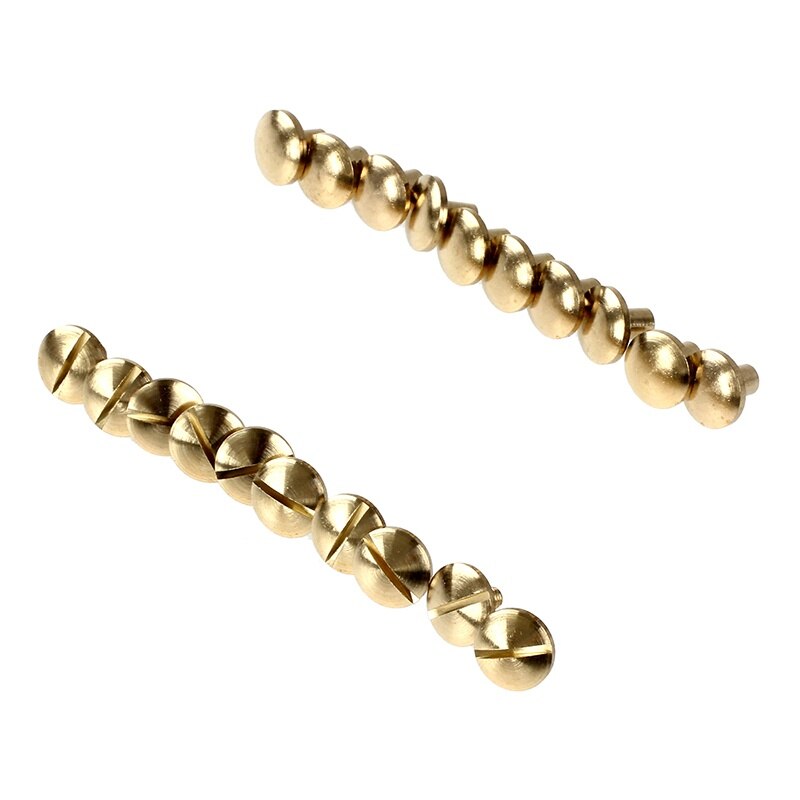 10x boog massief messing knoop stud schroef spijker schroef achterkant leren klinknagel riem 10mm