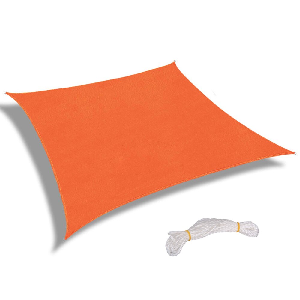 Uv Rectangle Water Resistant Canopy Sun Shade Sail Block Patio Awning Garden Antibacterial Blocking Uv Shade Canvas: orange  / 8X8ft