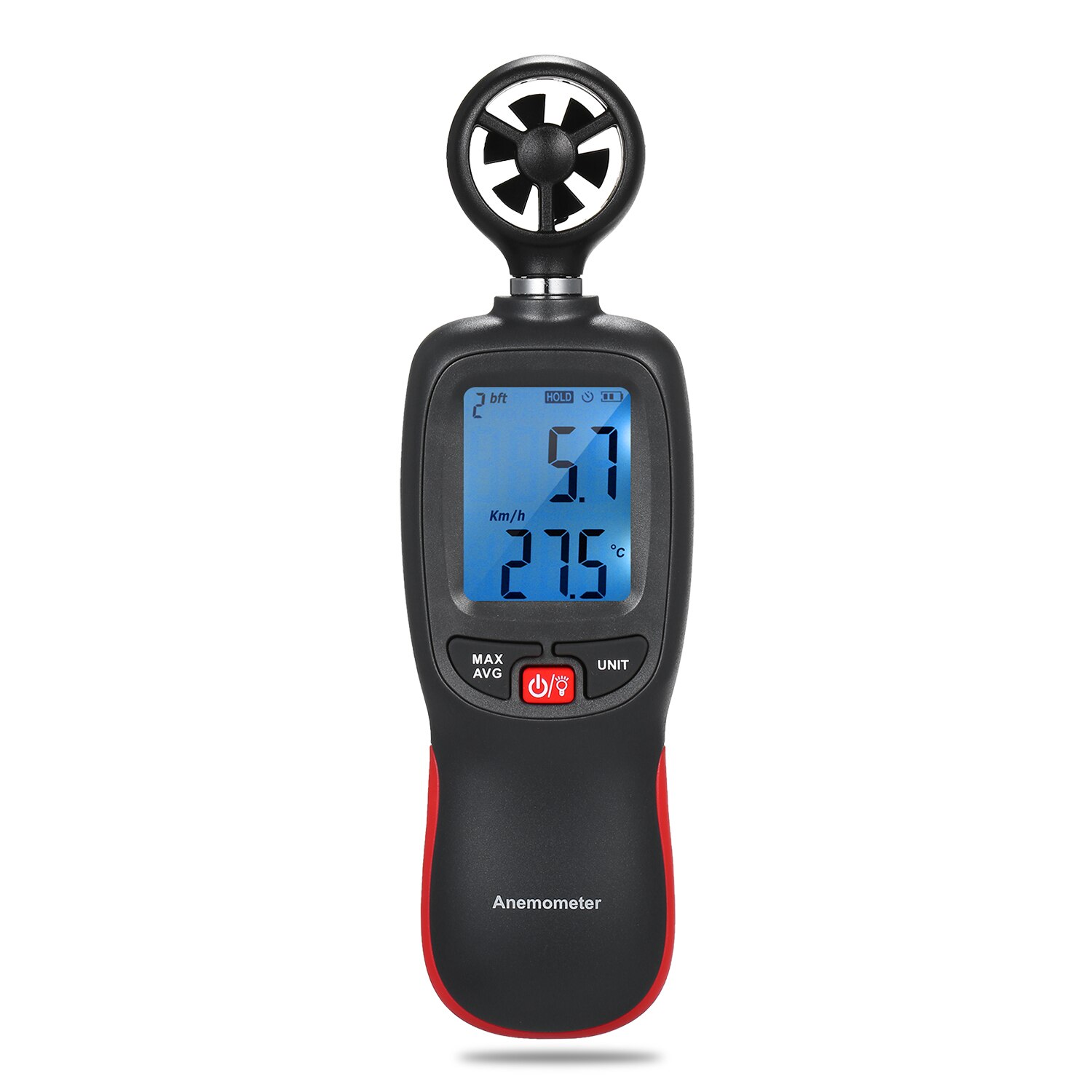 Digitale Anemometer Thermometer Handheld Pocket Wind Meter Luchtsnelheid Temperatuur Tester Met Max/Data Hold Modus