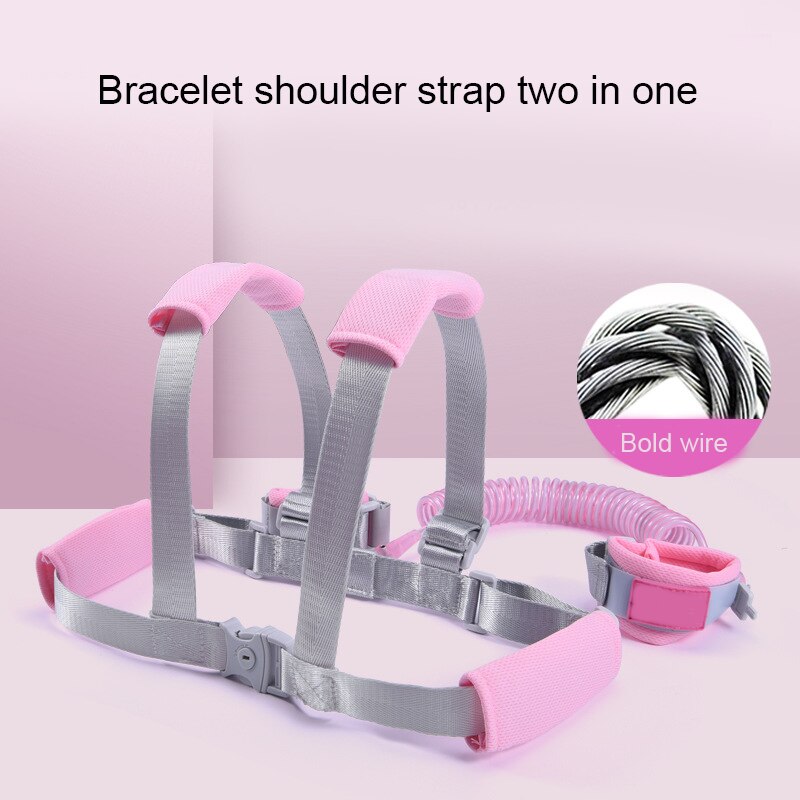 2 in 1 Toddler Leash Anti Lost Wrist Link Kid Harness Wrist Leashes with Safty Lock YH-17