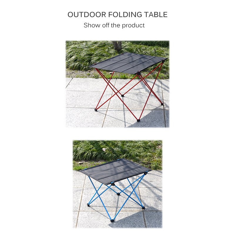 Bærbart sammenklappeligt bord camping udendørs møbler computer camping foldebord aluminiumslegering udendørs-orange sengeborde picnic
