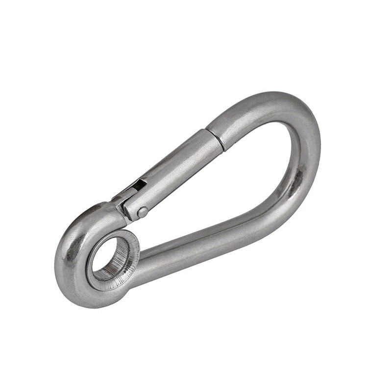 304 Stainless Steel Carabiners With Hole Climbing Gear Safety Snap Hooks Spring Buckle M4~M12 Connector Rings