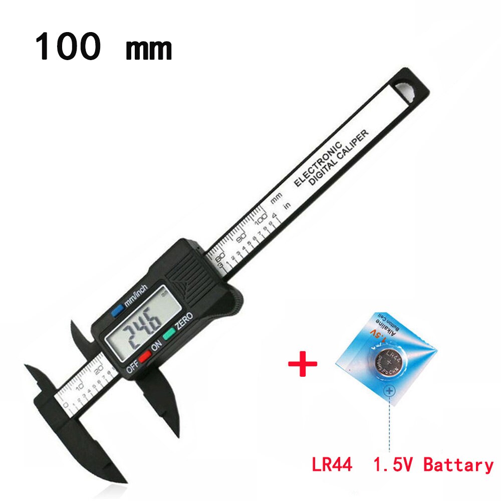 150mm 100mm Electronic Digital Caliper 6 Inch Carbon Fiber Vernier Caliper Gauge Micrometer Measuring Tool Digital Ruler: 100mm
