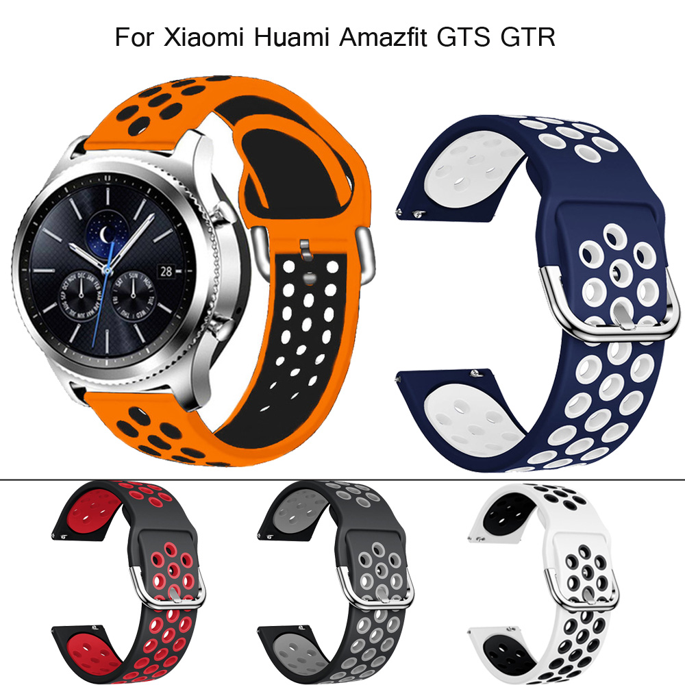 20/22mm pehmeää silikonista urheiluranneke xiaomi amazfit bip gts gtr -ranneke huami amazfit pace stratos gtr 42 47mm -ranneke